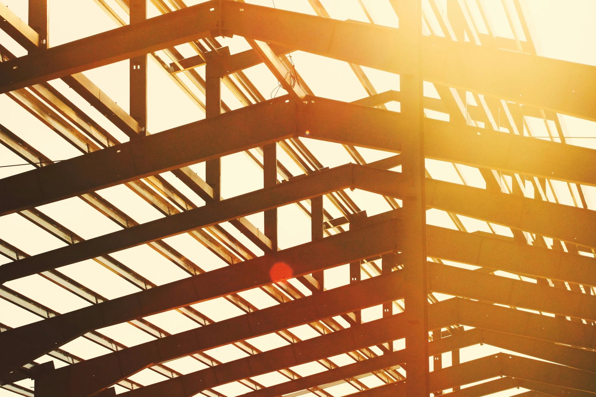 steel beams in sunlight